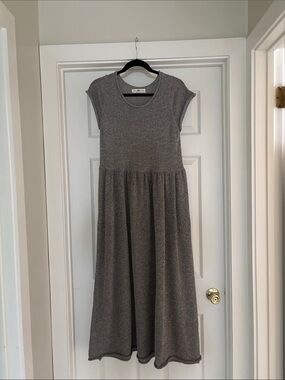 NATURAL LIFE Gray Textured Knit Maxi Dress